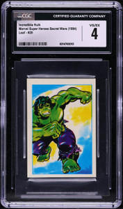Incredible Hulk Marvel Super Heroes Secret Wars (1984) Leaf - #29 CGC 4 VG/EX Incredible Hulk Marvel Super Heroes Secret Wars (1984) Leaf - #29 CGC 4 VG/EX