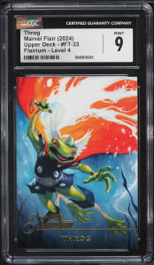 Throg Marvel Flair (2024) Upper Deck - #FT-33 Flairium - Level 4 CGC 9 Mint Throg Marvel Flair (2024) Upper Deck - #FT-33 Flairium - Level 4 CGC 9 Mint