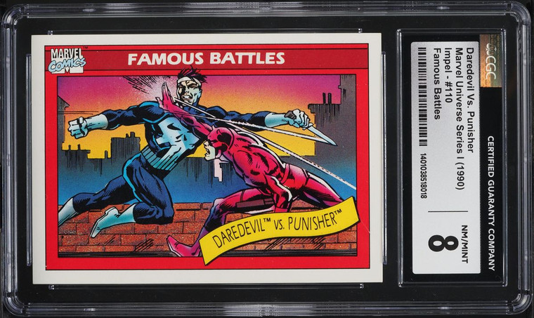 1990 Impel Marvel Universe Series 1 Famous Battles Daredevil Vs. Punisher CGC 8
