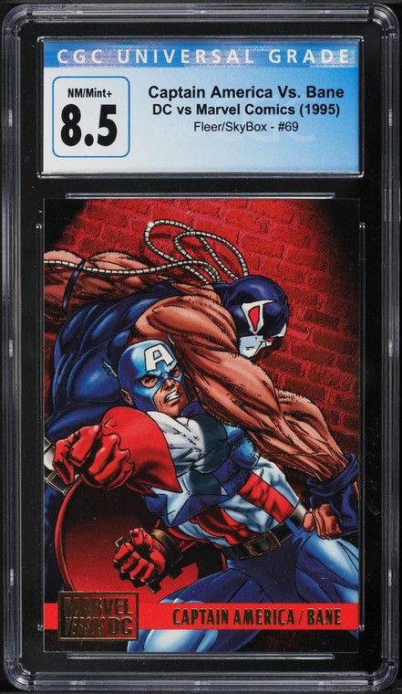 1995 Fleer Marvel DC Versus Marvel Comics Impact Captain America Vs Bane CGC 8.5