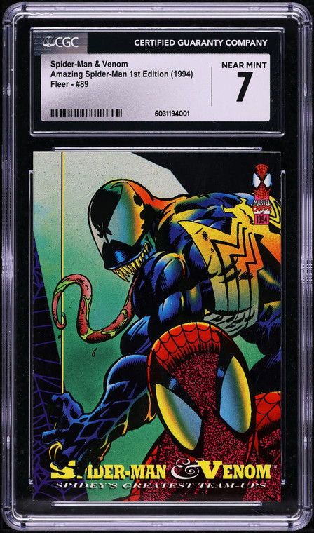 1994 Fleer Amazing Spider-Man 1st Edition Spider-Man & Venom #89 CGC 7 NRMT