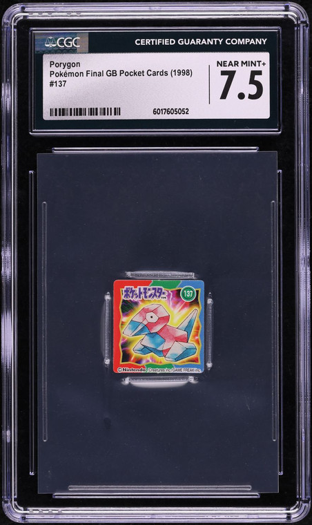 1998 Pokemon Japanese Final GB Pocket Cards Porygon #137 CGC 7.5 NRMT+
