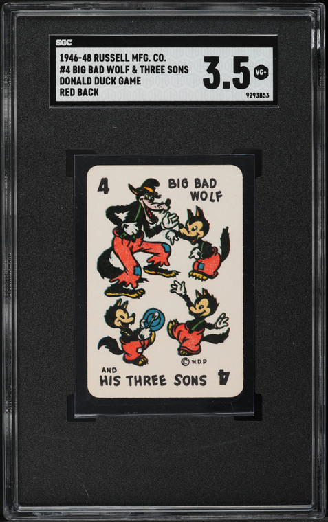 1946 Russell MFG. Donald Duck Game Big Bad Wolf & His 3 Sons RED BACK #4 SGC 3.5