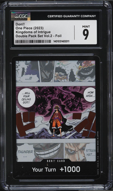 2023 One Piece Kingdoms Of Intrigue Double Pack Set Vol. 2 Foil Don!! CGC 9 MINT