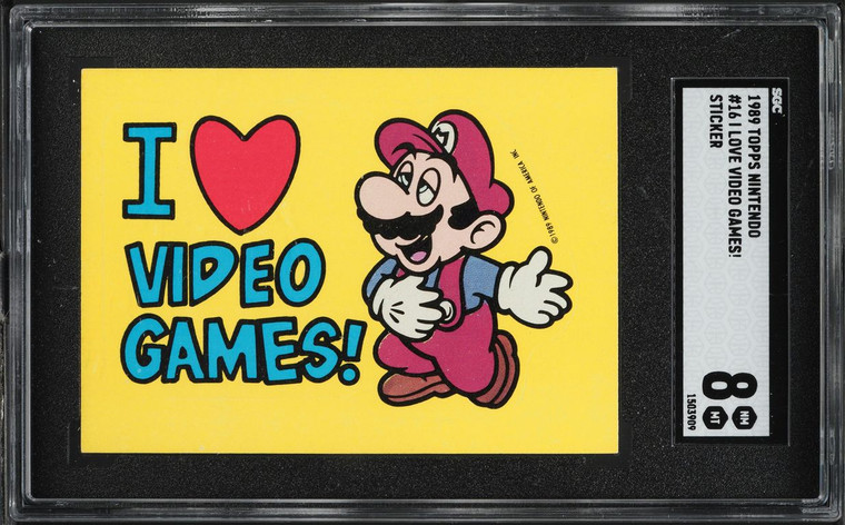1989 Topps Nintendo Sticker I Love Video Games! #16 SGC 8 NM-MT