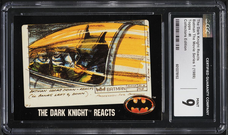 1989 Topps Batman The Movie Collectors Edition The Dark Knight Reacts #I CGC 9