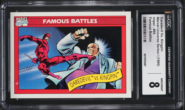 1990 Impel Marvel Universe Series I Famous Battles Daredevil Vs. Kingpin CGC 8