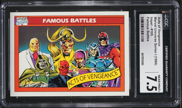 1990 Impel Marvel Universe Series I Famous Battles Acts Of Vengeance CGC 7.5