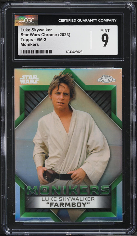 2023 Topps Chrome Star Wars Monikers Luke Skywalker #M-2 CGC 9 MINT