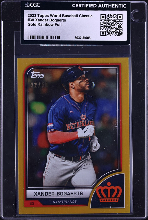 2023 Topps World Baseball Classic Gold Rainbow Foil Xander Bogaerts /50 CGC AUTH