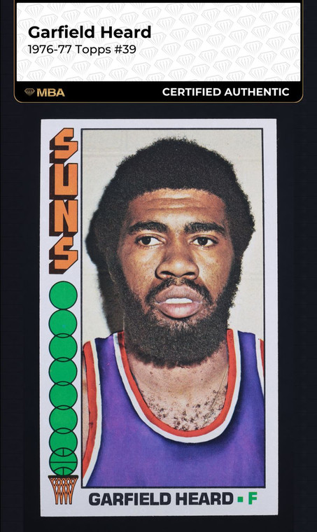 1976 Topps Basketball Garfield Heard #39 MBA AUTH