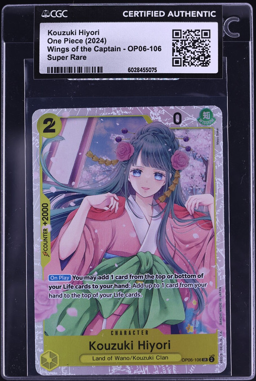 2024 One Piece Wings Of The Captain Kouzuki Hiyori #OP06-106 CGC AUTH