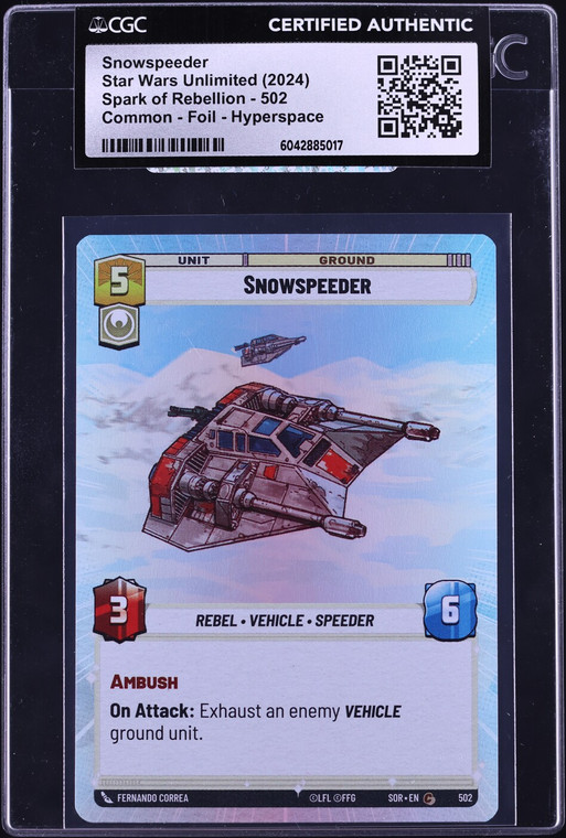 2024 Star Wars Unlimited Spark Of Rebellion Foil Hyperspace Snowspeeder CGC AUTH