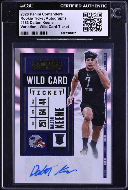2020 Panini Contenders Wild Card Ticket Dalton Keene ROOKIE AUTO #183 CGC AUTH