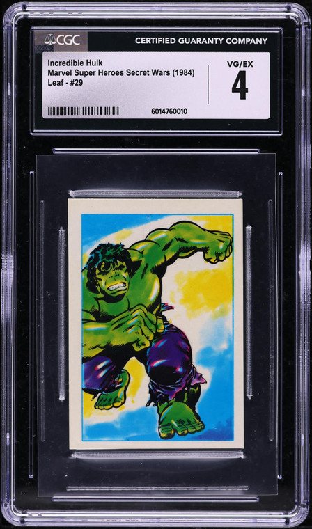 Incredible Hulk Marvel Super Heroes Secret Wars (1984) Leaf - #29 CGC 4 VG/EX Incredible Hulk Marvel Super Heroes Secret Wars (1984) Leaf - #29 CGC 4 VG/EX