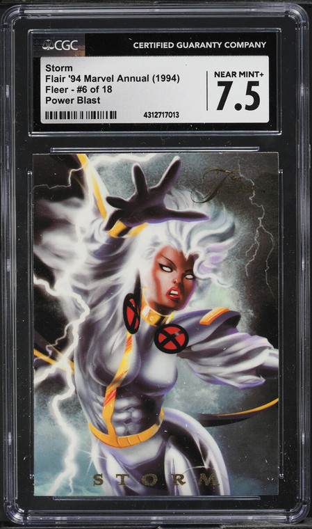 Storm Flair '94 Marvel Annual (1994) Fleer - #6 of 18 Power Blast CGC 7.5 Near Mint+ Storm Flair '94 Marvel Annual (1994) Fleer - #6 of 18 Power Blast CGC 7.5 Near Mint+