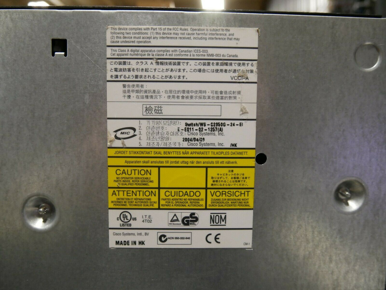 Switch Cisco Catalyst 2950G-24-EI 24 Ports Administrable – Occasion
