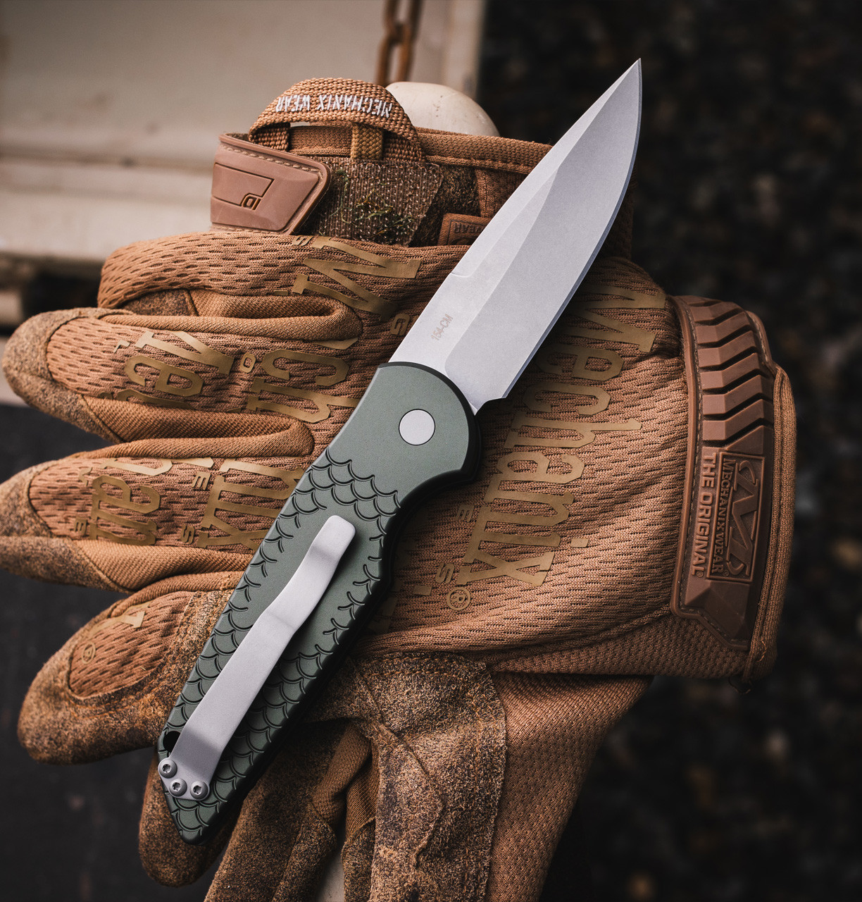 TR-3 - Tactical Response 3 X1 Stonewash Green Knife | Pro-Tech Knives