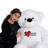 Coco Cuddles Huggable Plush White Teddy Bear 48in