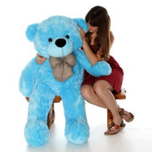 4ft Amazing Life Size Blue Teddy Bear Happy Cuddles