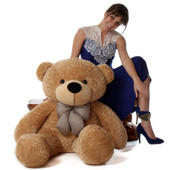 48in Life Size Amber Brown Teddy Bear Shaggy Cuddles