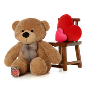 48in Shaggy Cuddles Amber Brown Teddy Bear