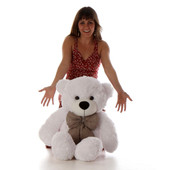 38in cutest gift White Teddy Bear huggable and soft Coco Cuddles