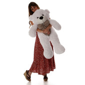 38in Best gift White Teddy Bear huggable and soft Coco Cuddles