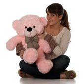 30IN LADY CUDDLES SOFT AND HUGGABLE PINK TEDDY BEAR