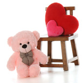 2.5ft Lady Cuddles  Soft Huggable, Pink Giant Teddy Plush Bear