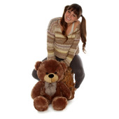 Be a gift giving hero 2.5ft Giant Teddy Bear Sunny Cuddles huggable and soft mocha brown fur