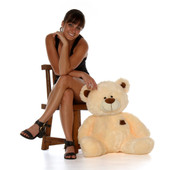 2.5 Foot Sitting Position Big Teddy Bear Skin color Tan Cream Bear