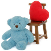 Adorable 30in sky blue teddy bear Sammy Chubs