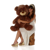 3ft Mocha Brown Teddy Bear Tiny Shags