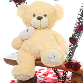 Honey Pie Big Love butterscotch cream teddy bear 30in