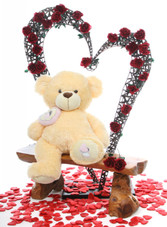 30in Honey Pie Big Love Cream Teddy Bear