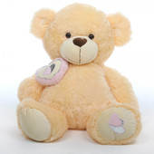 2.5ft Huge Honey Pie Big Love Cream Teddy Bear