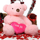 Gigi Love Chubs pink teddy bear with heart 55in
