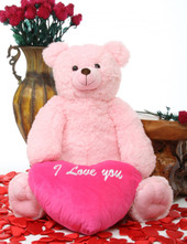 Light pink darling tubs with hot pink heart teddy bear
