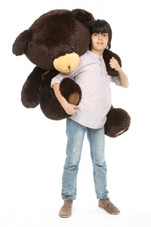 Big Papa Hugs Huggable Chocolate Brown Heart Teddy Bear 45in