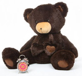 Big Papa Hugs Huggable Chocolate Brown Heart Teddy Bear 36in