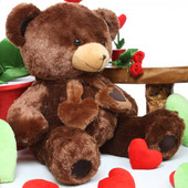 36 inches Huge Lucky Hugs Chestnut Teddy Bear