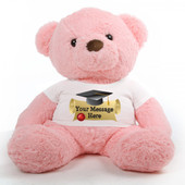 3ft Gigi Chubs Pink Personalized Graduation Teddy Bear