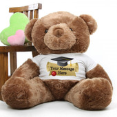 Buttercup Chubs mocha brown personalized graduation teddy bear 38in