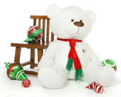 45in Waldo Holiday Shags white teddy bear