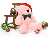 Lady Christmas Cuddles 38in Pink Holiday Teddy Bear