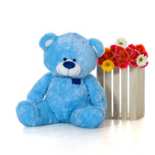 Blue Sitting Teddy Bear by Giant Teddy Brand