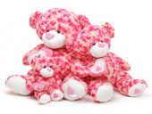 30in Sassy Big Love pink cream teddy bear
