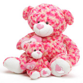 pink & cream teddy bear, Sassy Big Love 3 1/2 ft