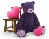 Plush Violet Woolly Tubs Big Purple Teddy Bear